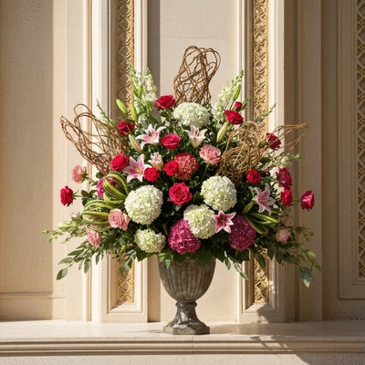 Beautiful floral arrangement for a Dubai wedding