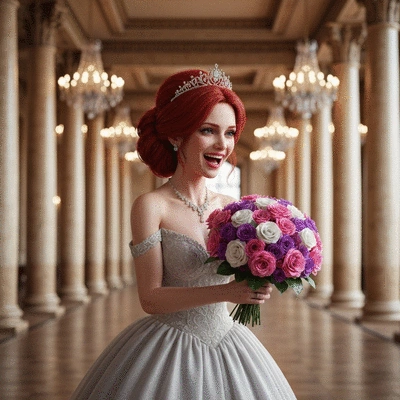 Man happily receiving a modern, stylish flower bouquet for his birthday
